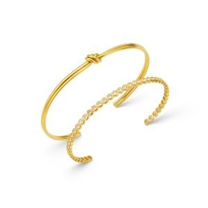 Linear Knot & Crystal Wrist Stacking Set