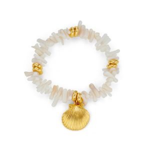 Cream Coral Chip & Shell Bracelet