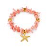 Pink Coral Chip & Starfish Bracelet
