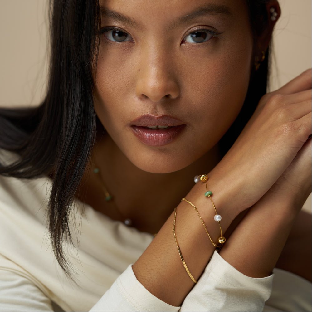 Fine Mixed Bead & Pearl Bracelet - Image 2