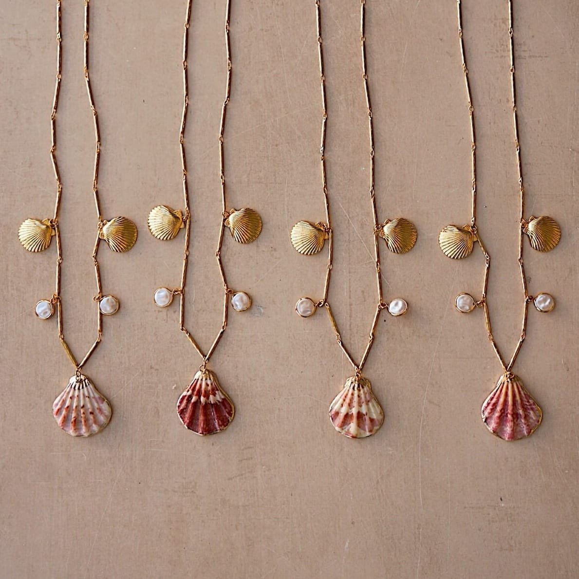 Mixed Shell & Pearl Charm Necklace - Image 5