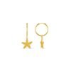 Starfish Drop Mid-Size Hoop Earrings