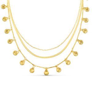 Shell Fringe 3-Row Necklace