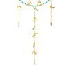 Turquoise Bead & Fringe Multi-Row Lariat Necklace