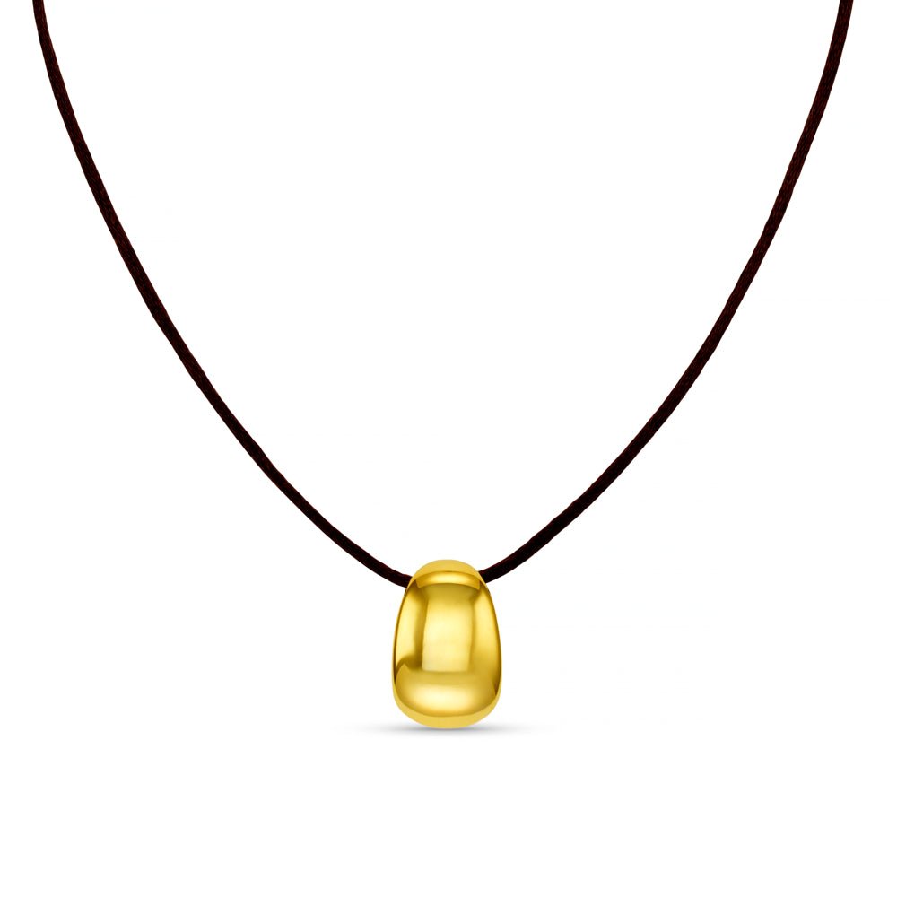 Gold Tapered Pendant Cord Necklace