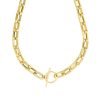 LUXE Rectangle Link T-Bar Necklace - Gold