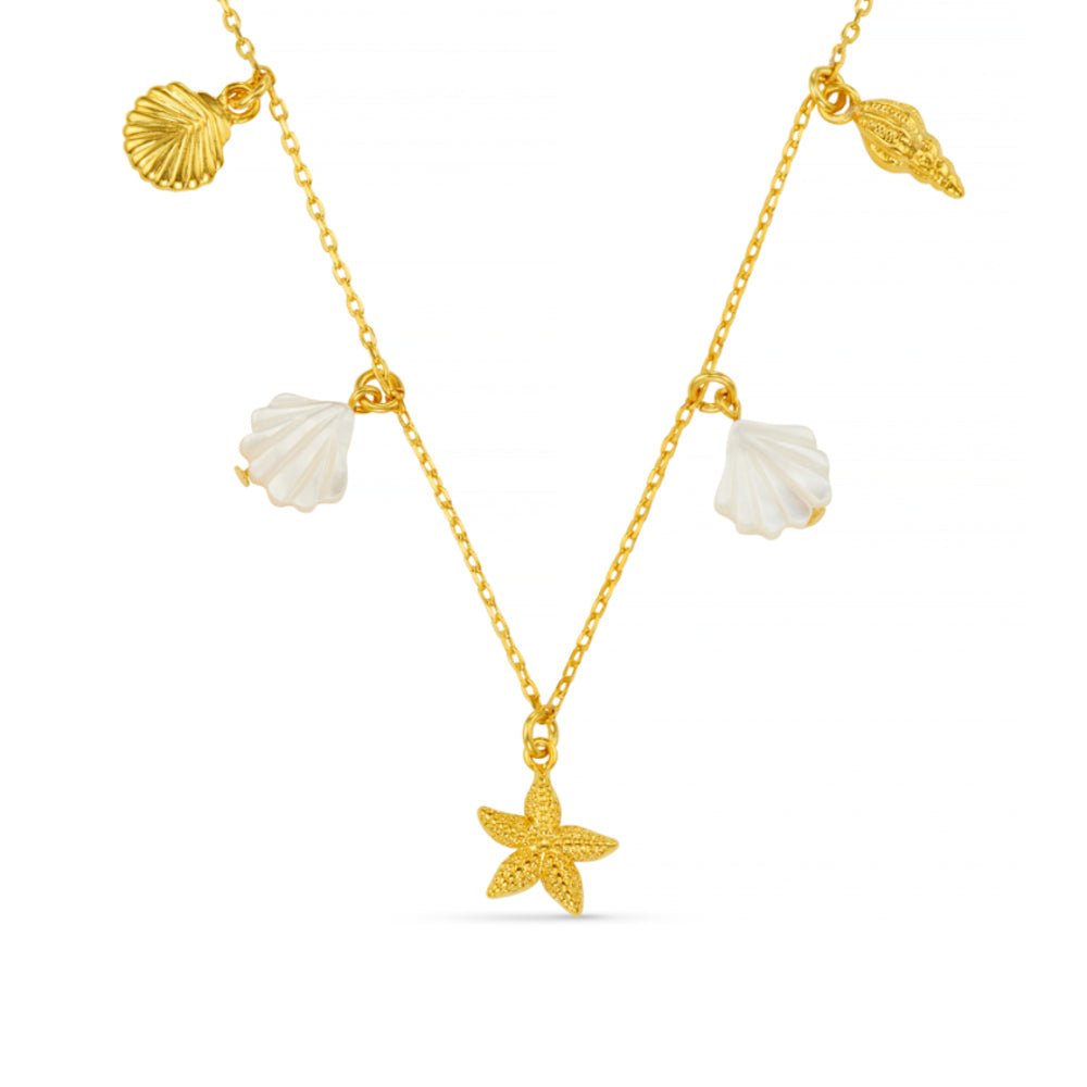 Mixed Shell & Starfish Charm Necklace