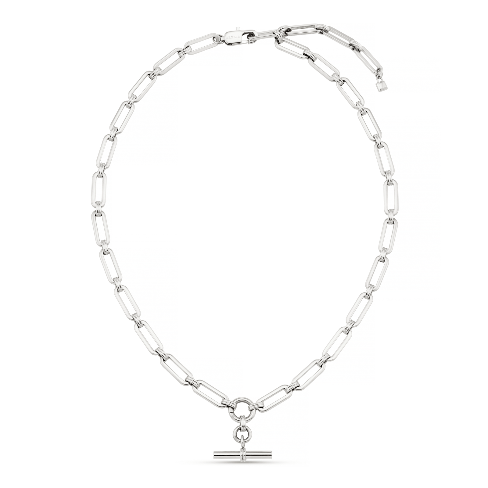 LUXE Linear Link T-Bar Necklace - Silver - Image 3