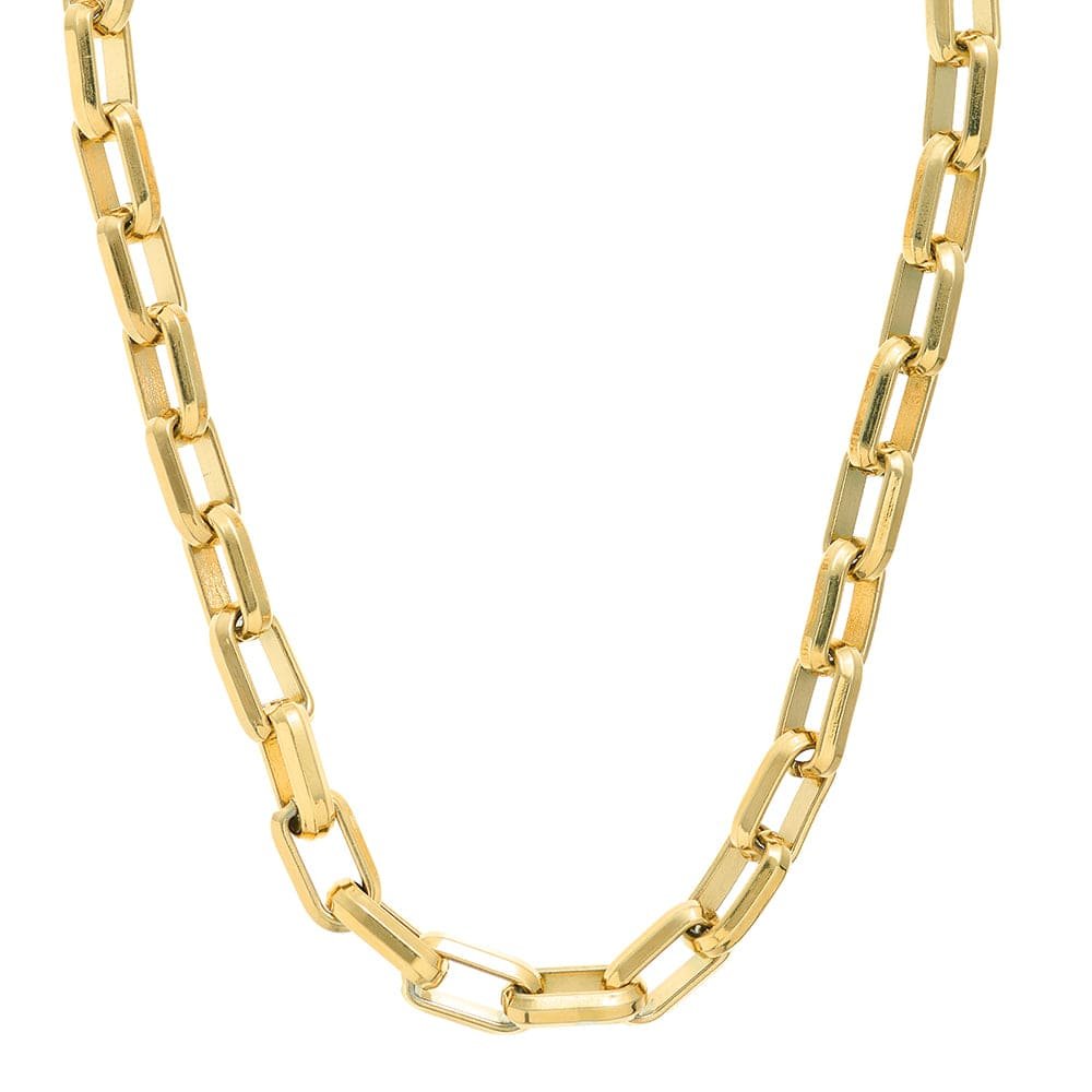 LUXE Rectangle Link T-Bar Necklace - Gold - Image 6