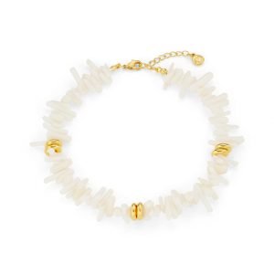 Cream Coral Chip Anklet
