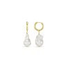 LUXE Statement Pearl Drop Hoop Earrings