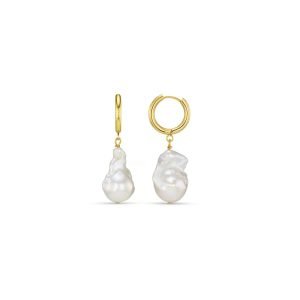 LUXE Statement Pearl Drop Hoop Earrings