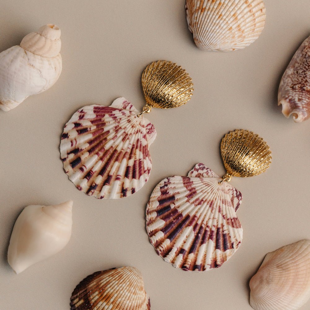 Statement Calico Shell Earrings - Image 4