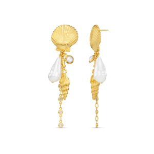 Statement Mixed Shell & Pearl Drop Earrings
