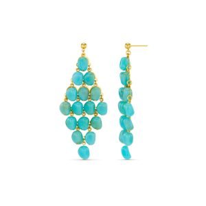 Turquoise Beaded Chandelier Drop Earrings