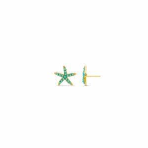 Turquoise Starfish Stud Earrings