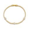 Flower Stationed Tennis Bracelet